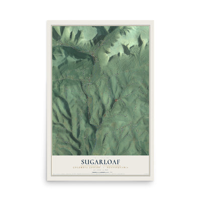 Map of Sugarloaf, Columbia County, Pennsylvania, 12 x 18 inch unframed archival matte print