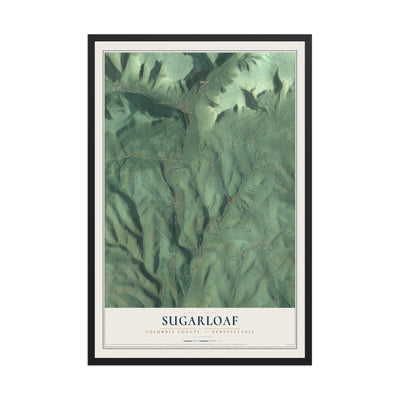 Map of Sugarloaf, Columbia County, Pennsylvania, 12 x 18 inch print in a black wood frame