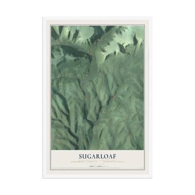 Map of Sugarloaf, Columbia County, Pennsylvania, 12 x 18 inch print in a white wood frame