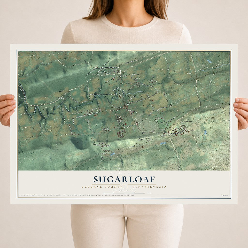 Map of Sugarloaf, Luzerne County, Pennsylvania, 18 x 24 inch unframed archival matte print