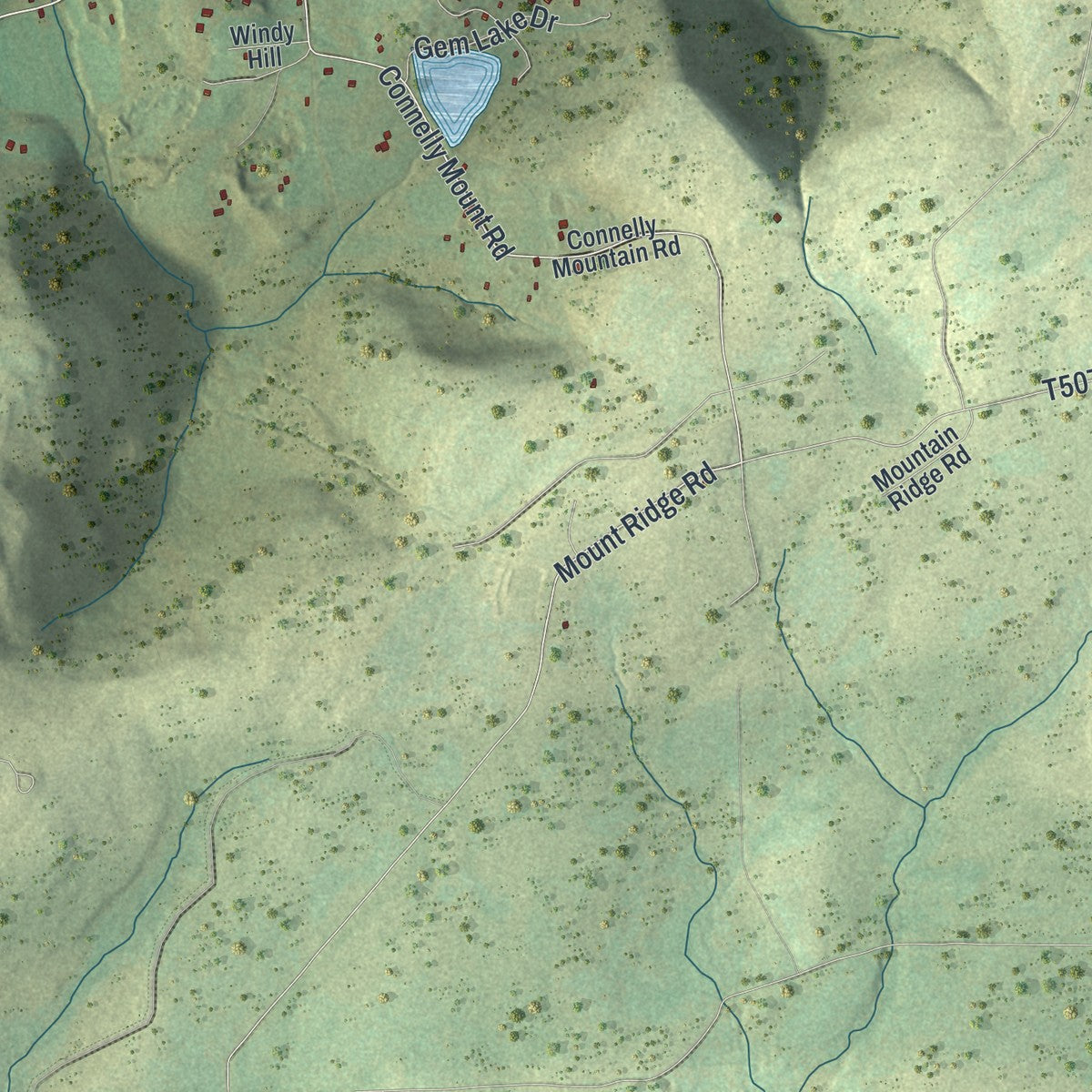 Second close-up of the map of Sullivan, Pennsylvania print showing more streets and buildings