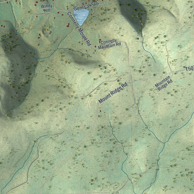 Second close-up of the map of Sullivan, Pennsylvania print showing more streets and buildings