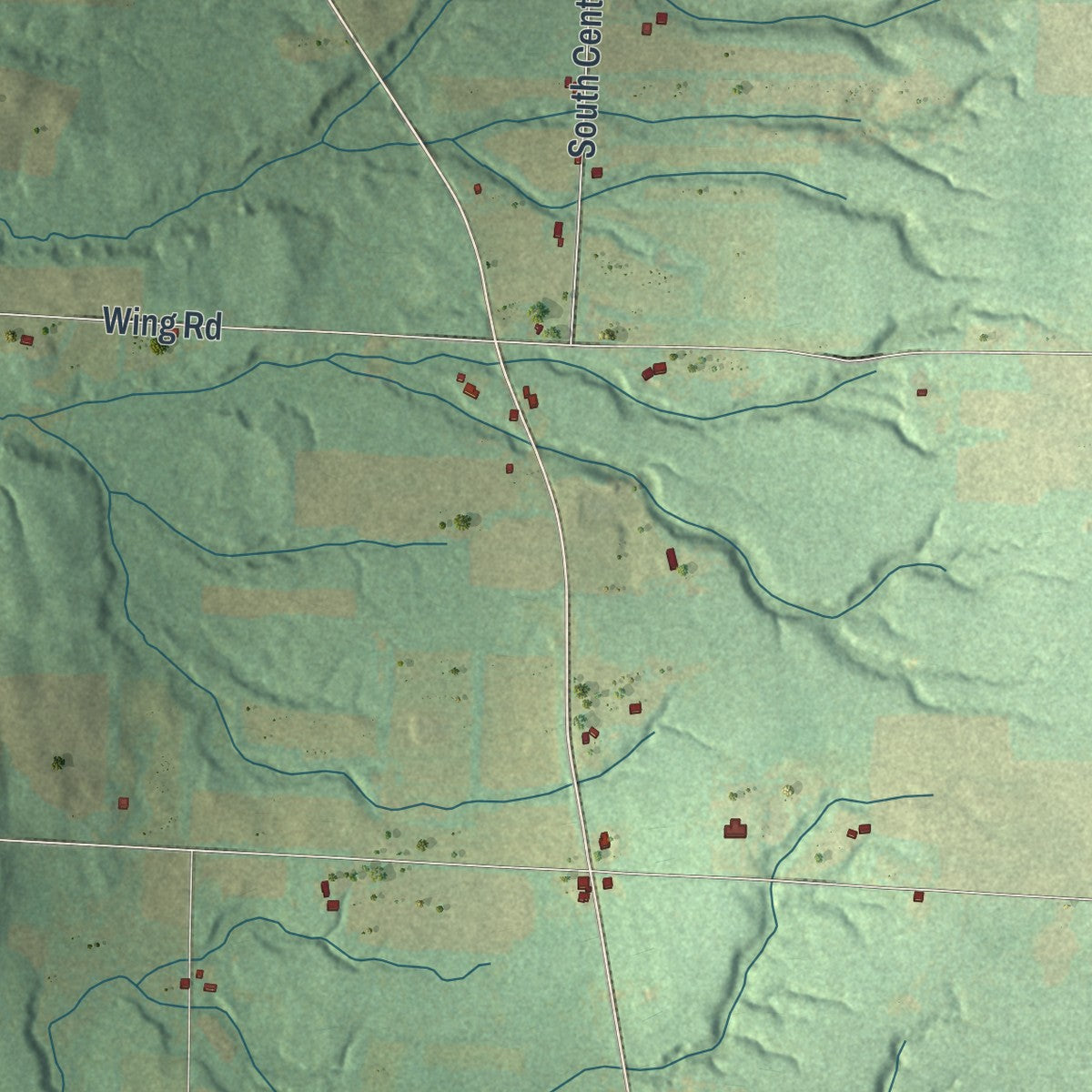 Close-up of the map of Summerhill, Crawford County, Pennsylvania print showing street and building detail