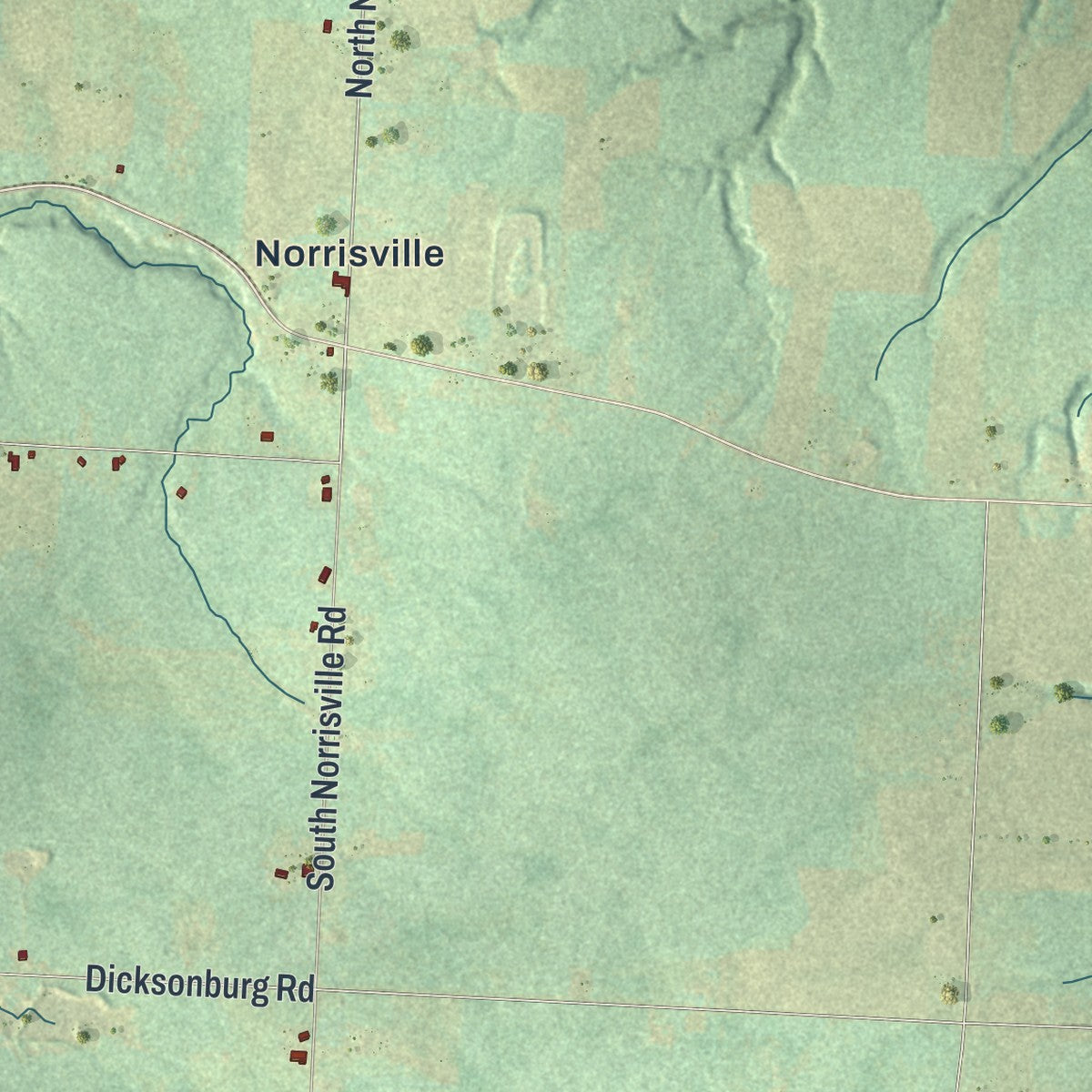 Second close-up of the map of Summerhill, Crawford County, Pennsylvania print showing more streets and buildings