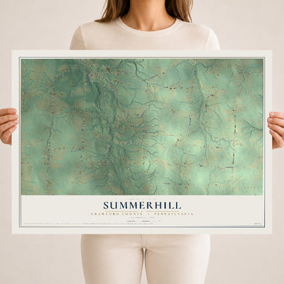 Map of Summerhill, Crawford County, Pennsylvania, 18 x 24 inch unframed archival matte print