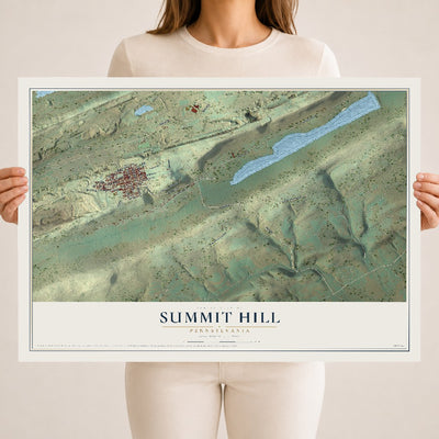 Map of Summit Hill, Pennsylvania, 18 x 24 inch unframed archival matte print