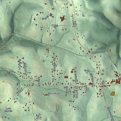 Second close-up of the map of Summit, Butler County, Pennsylvania print showing more streets and buildings