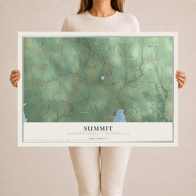 Map of Summit, Crawford County, Pennsylvania, 24 x 36 inch unframed archival matte print