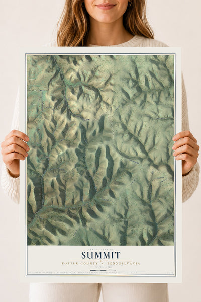 Map of Summit, Potter County, Pennsylvania, 18 x 24 inch unframed archival matte print