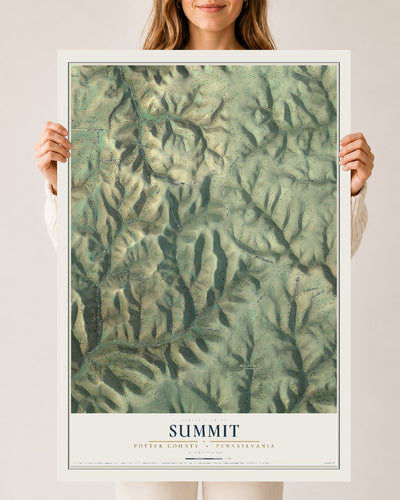 Map of Summit, Potter County, Pennsylvania, 24 x 36 inch unframed archival matte print