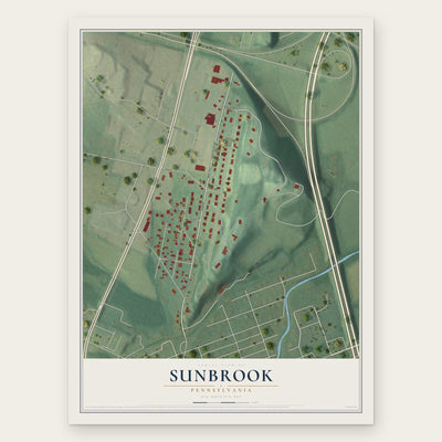 Sunbrook, Pennsylvania map print, the full design