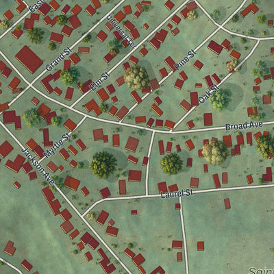 Close-up of the map of Susquehanna Depot, Pennsylvania print showing street and building detail