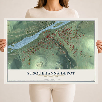 Map of Susquehanna Depot, Pennsylvania, 18 x 24 inch unframed archival matte print
