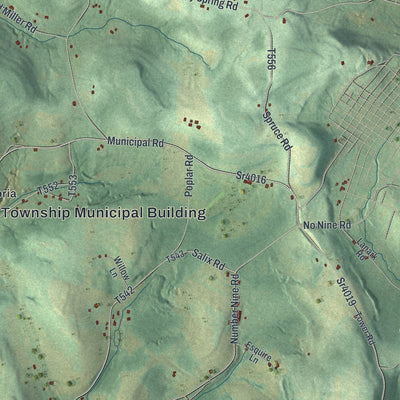 Second close-up of the map of Susquehanna, Cambria County, Pennsylvania print showing more streets and buildings