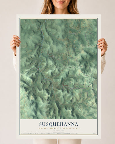 Map of Susquehanna, Cambria County, Pennsylvania, 24 x 36 inch unframed archival matte print