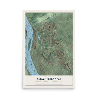 Map of Susquehanna, Dauphin County, Pennsylvania, 12 x 18 inch unframed archival matte print