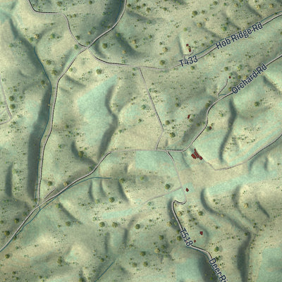Second close-up of the map of Susquehanna, Juniata County, Pennsylvania print showing more streets and buildings