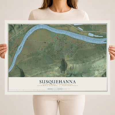 Map of Susquehanna, Lycoming County, Pennsylvania, 18 x 24 inch unframed archival matte print