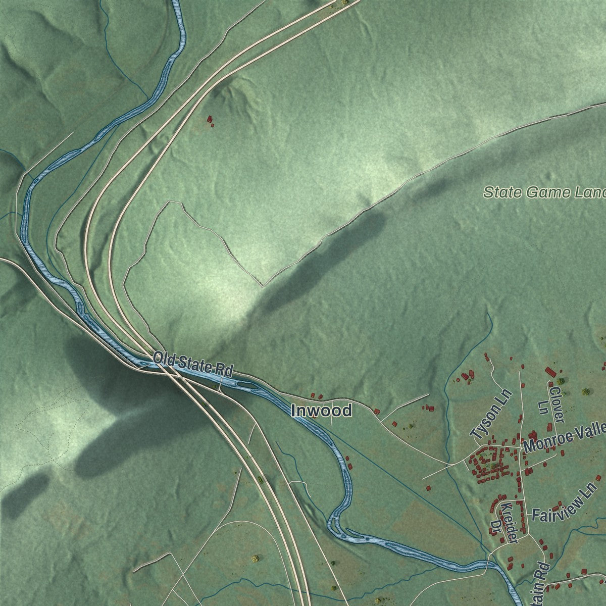 Second close-up of the map of Swatara, Lebanon County, Pennsylvania print showing more streets and buildings