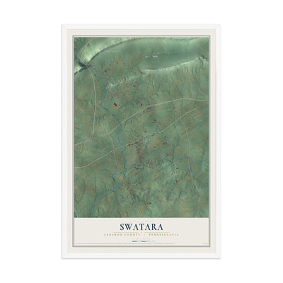 Map of Swatara, Lebanon County, Pennsylvania, 12 x 18 inch print in a white wood frame