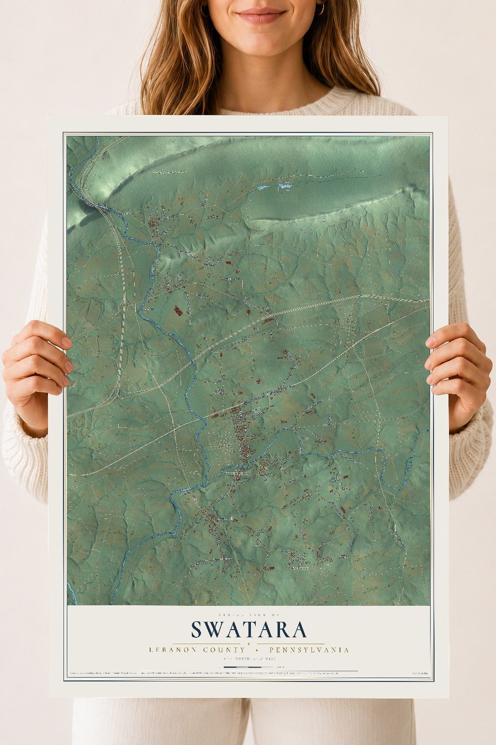 Map of Swatara, Lebanon County, Pennsylvania, 18 x 24 inch unframed archival matte print