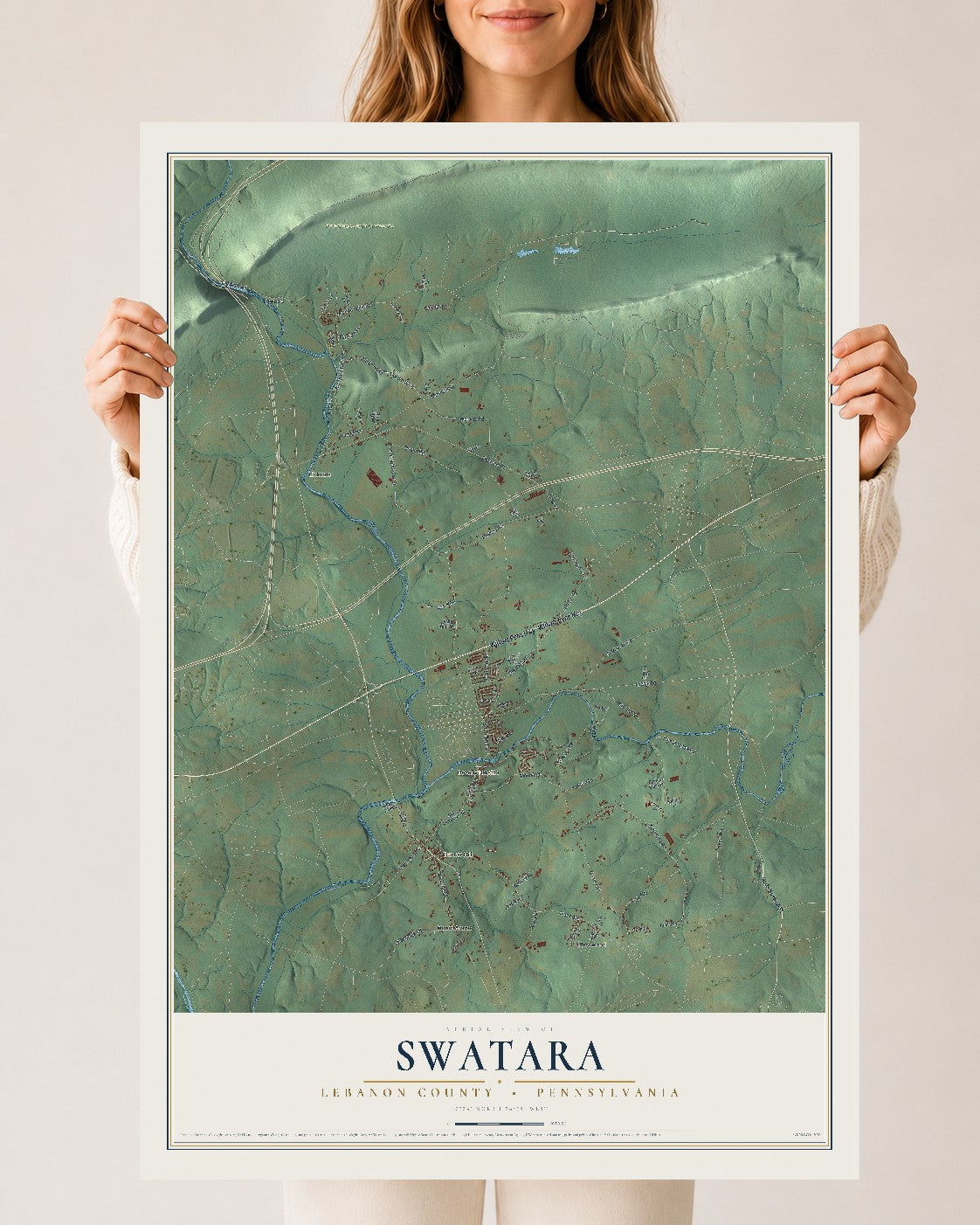 Map of Swatara, Lebanon County, Pennsylvania, 24 x 36 inch unframed archival matte print