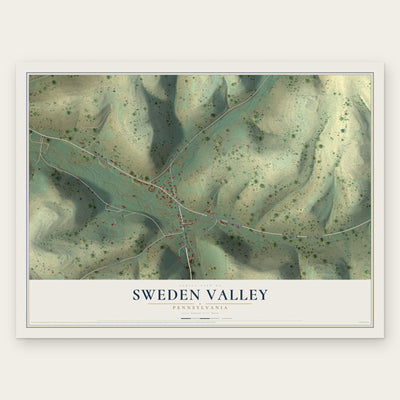 Sweden Valley, Pennsylvania map print, the full design