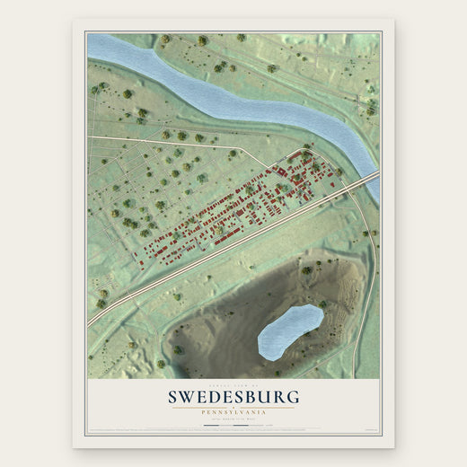 Swedesburg, Pennsylvania map print, the full design