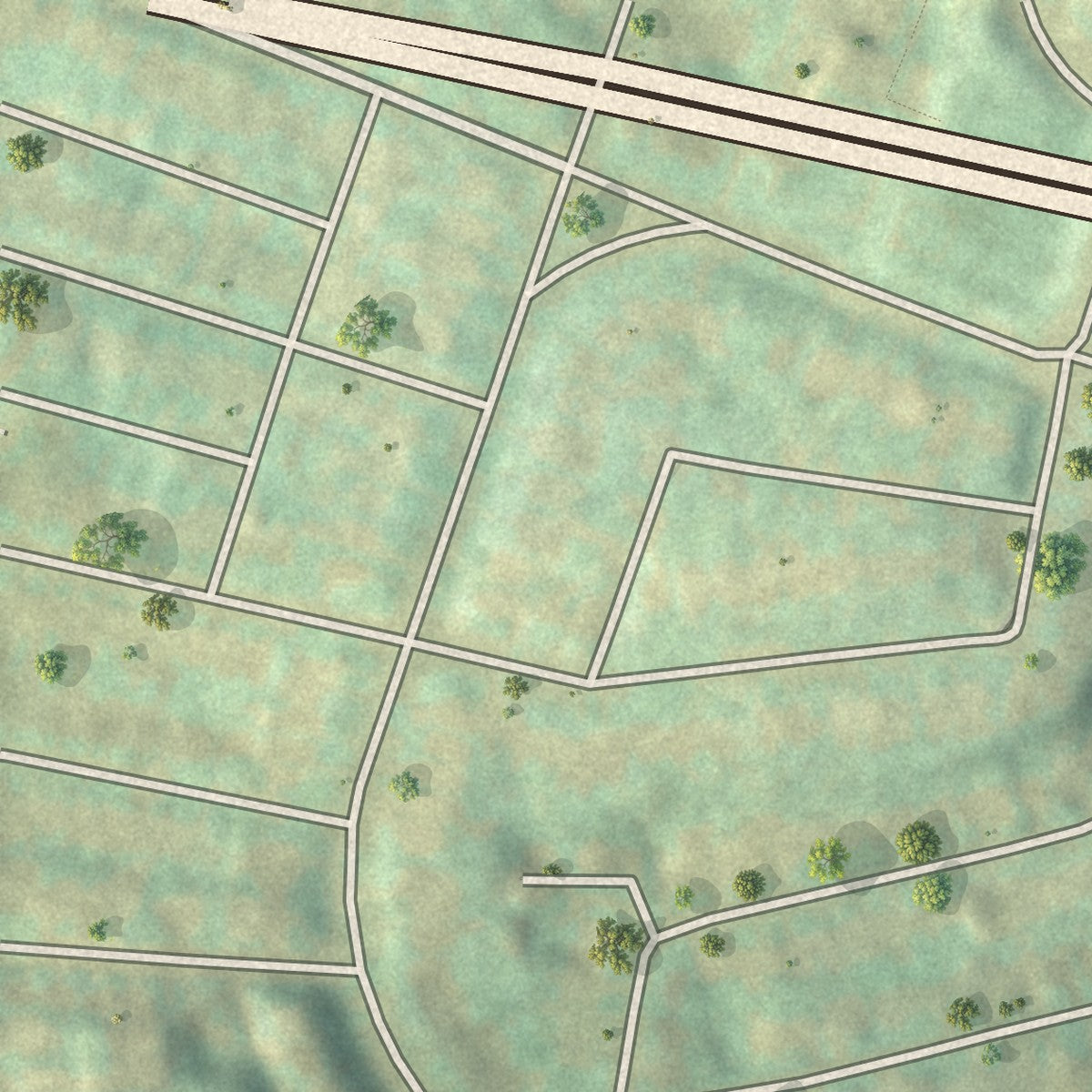 Second close-up of the map of Swisshelm Park, Pennsylvania print showing more streets and buildings