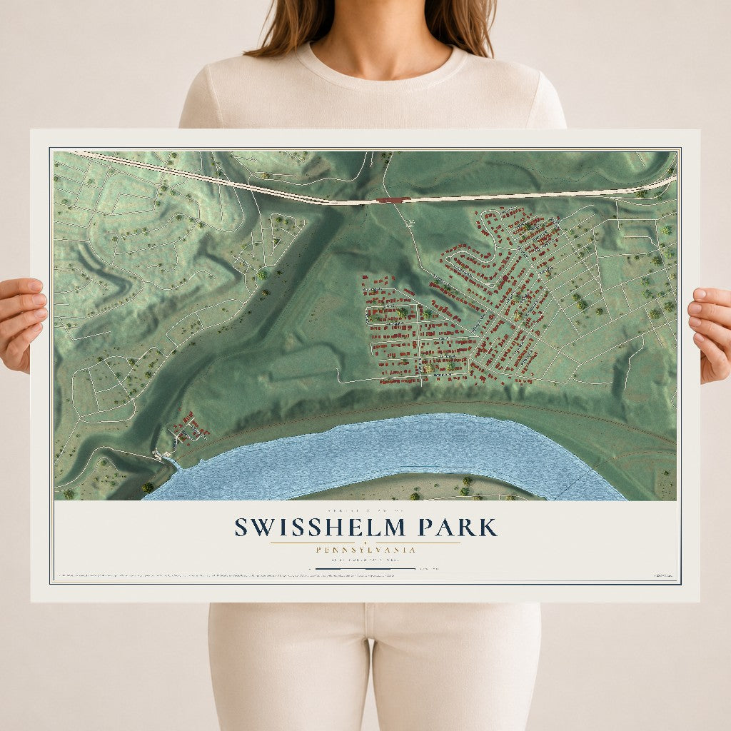 Map of Swisshelm Park, Pennsylvania, 18 x 24 inch unframed archival matte print