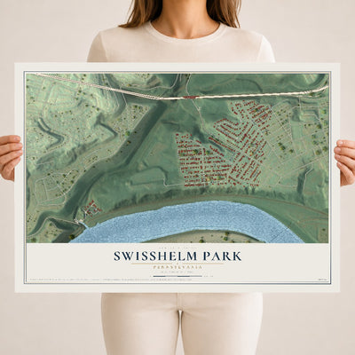 Map of Swisshelm Park, Pennsylvania, 18 x 24 inch unframed archival matte print