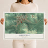 Map of Sykesville, Pennsylvania, 12 x 18 inch unframed archival matte print