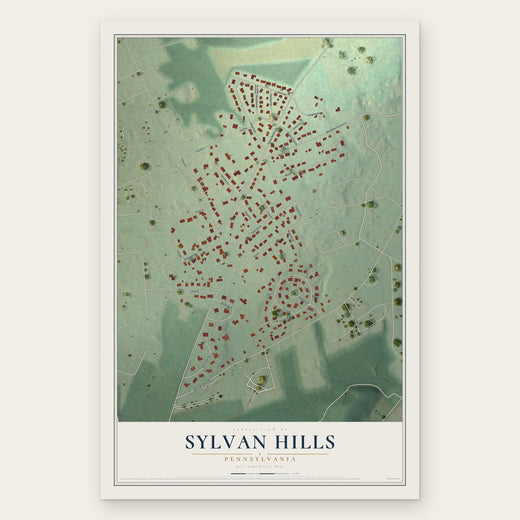 Sylvan Hills, Pennsylvania map print, the full design