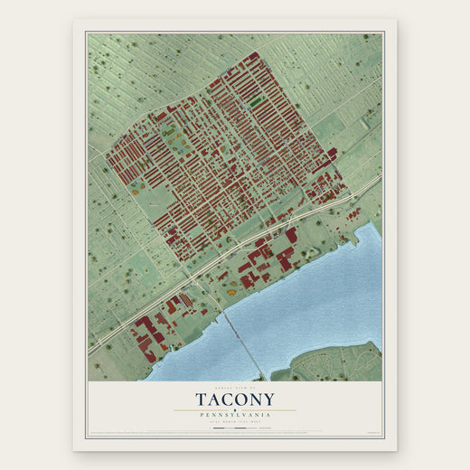 Tacony, Pennsylvania map print, the full design