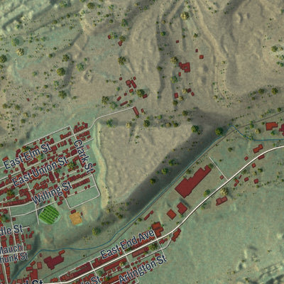 Close-up of the map of Tamaqua, Pennsylvania print showing street and building detail