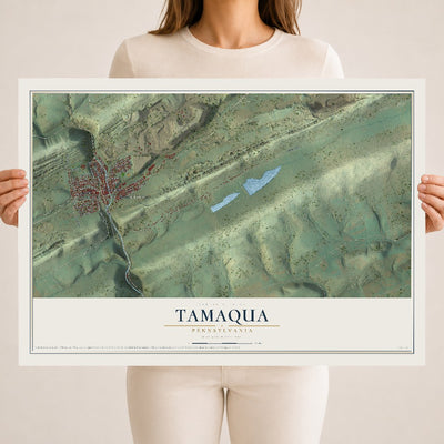 Map of Tamaqua, Pennsylvania, 18 x 24 inch unframed archival matte print