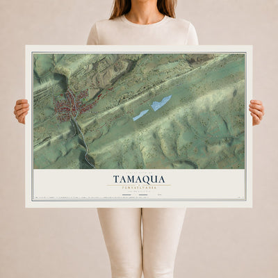 Map of Tamaqua, Pennsylvania, 24 x 36 inch unframed archival matte print