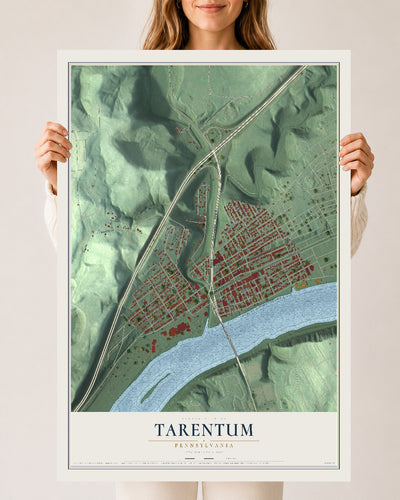 Map of Tarentum, Pennsylvania, 24 x 36 inch unframed archival matte print