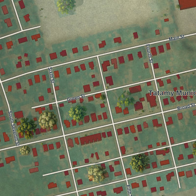 Close-up of the map of Tatamy, Pennsylvania print showing street and building detail