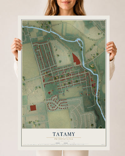 Map of Tatamy, Pennsylvania, 24 x 36 inch unframed archival matte print