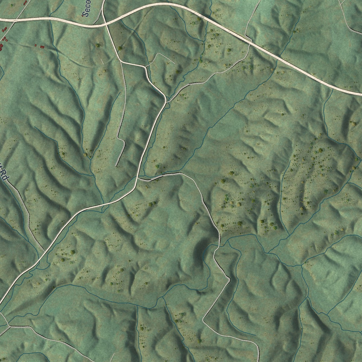 Close-up of the map of Taylor, Fulton County, Pennsylvania print showing street and building detail