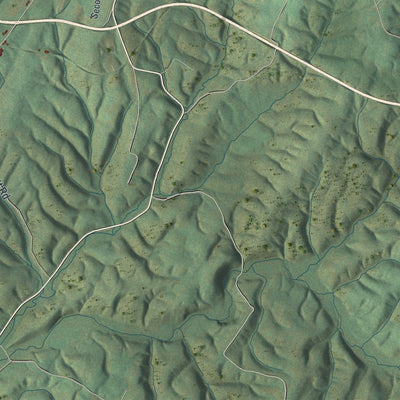 Close-up of the map of Taylor, Fulton County, Pennsylvania print showing street and building detail