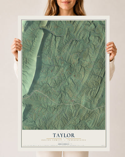 Map of Taylor, Fulton County, Pennsylvania, 24 x 36 inch unframed archival matte print