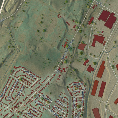 Second close-up of the map of Taylor, Lackawanna County, Pennsylvania print showing more streets and buildings