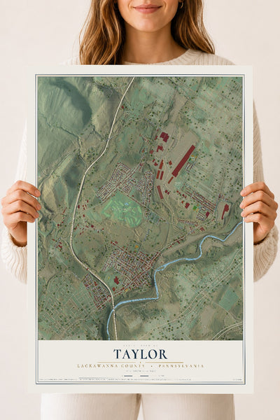 Map of Taylor, Lackawanna County, Pennsylvania, 18 x 24 inch unframed archival matte print
