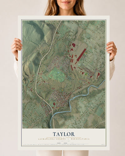 Map of Taylor, Lackawanna County, Pennsylvania, 24 x 36 inch unframed archival matte print