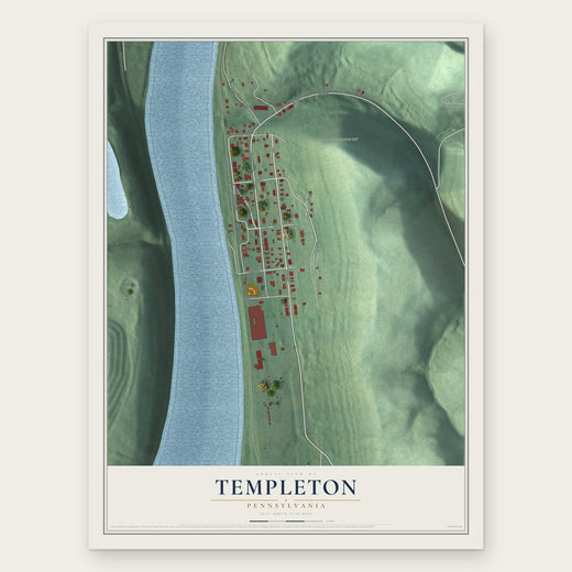 Templeton, Pennsylvania map print, the full design
