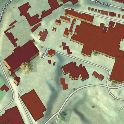Second close-up of the map of Terrace Village, Pennsylvania print showing more streets and buildings
