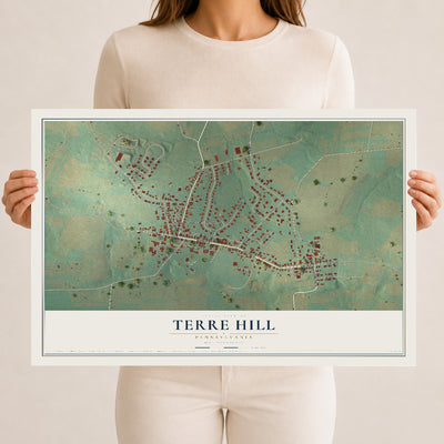 Map of Terre Hill, Pennsylvania, 12 x 18 inch unframed archival matte print