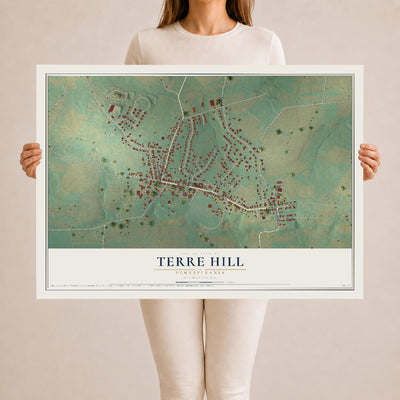 Map of Terre Hill, Pennsylvania, 24 x 36 inch unframed archival matte print